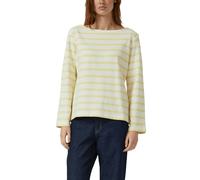 Sweater S.OLIVER, Damen, Gr. 40, gelb (butter gelb stripe), Sweatware, Obermaterial: 100% Baumwolle, gestreift, lässig geschnitten hüftbedeckend, Rundhals, Fledermausärmel, Sweatshirts Sweater, mit St