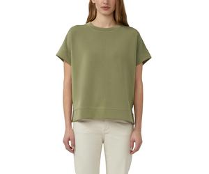 Sweater S.OLIVER, Damen, Gr. 42, khaki, Web, Obermaterial: 47% Modal, 41% Polyester, 12% Elasthan, unifarben, lässig geschnitten hüftbedeckend, Rundhals, Bündchen, Sweatshirts Sweater, Halbarm mit Run