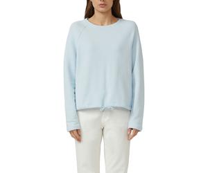 Sweater S.OLIVER, Damen, Gr. 42, sky blau, Sweatware, Obermaterial: 98% Baumwolle, 2% Elasthan, unifarben, lässig geschnitten hüftbedeckend, Rundhals, abgesteppte Kante, Sweatshirts Sweater, mit Binde