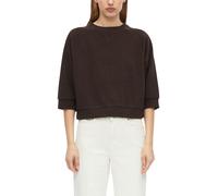 Sweater S.OLIVER, Damen, Gr. 44, braun (bitter chocolate), Sweatware, Obermaterial: 50% Baumwolle, 50% Polyester, unifarben, bequem, Rundhals, Bündchen, Sweatshirts Sweater, 3/4-Arm Sweatshirt (895525