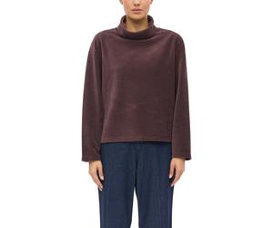 Sweater S.OLIVER, Damen, Gr. 44, braun (deep burgundy), Nicki, Obermaterial: 68% Baumwolle, 28% Polyester, 4% Elasthan, unifarben, gerade hüftbedeckend, Rundhals, abgesteppte Kante, Sweatshirts Sweate