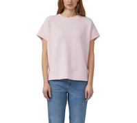 Sweater S.OLIVER, Damen, Gr. 46, rose, Web, Obermaterial: 47% Modal, 41% Polyester, 12% Elasthan, unifarben, Sweatshirts Sweater, Halbarm mit Rundhals (11892342-46) rose