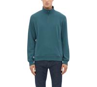 Sweater S.OLIVER, Herren, Gr. XXL, blau, Sweatware, Obermaterial: 80% Baumwolle, 20% Polyester, unifarben, bequem hüftbedeckend, Rundhals, Bündchen, Sweatshirts Sweater, mit Troyer-Kragen / Eingriffta