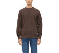 Sweater S.OLIVER, Herren, Gr. XXL, braun (schwarz braun), Sweatware, Obermaterial: 70% Baumwolle, 30% Polyester, bestickt, unifarben, bequem hüftbedeckend, Rundhals, Bündchen, Sweatshirts Sweater, mit