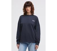 Sweater SENSES.THE LABEL, Damen, Gr. XXL, blau, Sweatware, Material: 100% Baumwolle, bedruckt, regular fit normal, Rundhals, eingesetzt Rippbündchen, Sweatshirts Sweater, mit überschnittenen Schultern