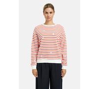 Sweater SMITH & SOUL, Damen, Gr. L, mandarine, Sweatware, Material: 80% Baumwolle, 20% Modal, bedruckt, gestreift, relaxed fit kurz, Rundhals, eingesetzt Rippbündchen, Sweatshirts Sweater, mit Baumwol