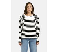 Sweater SMITH & SOUL, Damen, Gr. L, schwarz-weiß (schwarz), Sweatware, Material: 100% Baumwolle, gestreift, regular fit normal, Rundhals, eingesetzt gerader Abschluss, Sweatshirts Sweater, aus Baumwol
