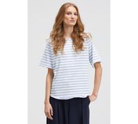 Sweater SMITH & SOUL, Damen, Gr. M, blau (jeans blau), Jersey, Material: 100% Baumwolle, gestreift, regular fit normal, Rundhals, Raglanärmel gerader Abschluss, Sweatshirts Sweater, mit offenen Kanten