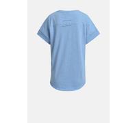 Sweater SMITH & SOUL, Damen, Gr. M, blau (jeans blau), Single Jersey, Material: 100% Baumwolle, unifarben, relaxed fit normal, V-Ausschnitt, eingesetzt, Sweatshirts Sweater, mit offenen Kanten (215157