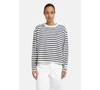 Sweater SMITH & SOUL, Damen, Gr. M, marine, Sweatware, Material: 100% Baumwolle, gestreift, gerade normal, Rundhals, eingesetzt gerader Abschluss, Sweatshirts Sweater, mit Seitenschlitze (46846612-M)