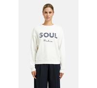 Sweater SMITH & SOUL, Damen, Gr. XL, weiß (sanftes weiß), Sweatware, Material: 80% Baumwolle, 20% Modal, bedruckt, bestickt, relaxed fit kurz, Rundhals, eingesetzt Rippbündchen, Sweatshirts Sweater, m