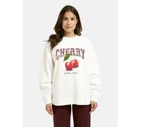 Sweater SMITH & SOUL, Damen, Gr. XS, cream weiß, Sweatware, Material: 88% Baumwolle, 12% Polyester, bedruckt, regular fit normal, Rundhals, eingesetzt Rippbündchen, Sweatshirts Sweater, mit überschnit