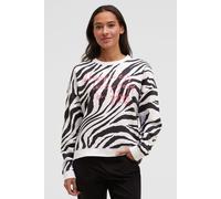 Sweater SOCCX, Damen, Gr. 3XL, weiß, Sweatware, Material: 65% Baumwolle, 35% Polyester, bedruckt, regular fit normal, Rundhals, eingesetzt Rippbündchen, Sweatshirts Sweater, mit Baumwolle (93119529-XX
