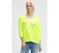 Sweater SOCCX, Damen, Gr. L, electric lemon, Sweatware, Material: 60% Polyester, 40% Baumwolle, bedruckt, oversize normal, V-Ausschnitt, eingesetzt Rippbündchen, Sweatshirts Sweater, mit Baumwolle (44