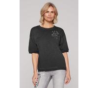 Sweater SOCCX, Damen, Gr. L, schwarz, Sweatware, Material: 100% Baumwolle, bedruckt, regular fit normal, Rundhals, eingesetzt Rippbündchen, Sweatshirts Sweater, mit nach vorn gedrehten Seitennähten (8