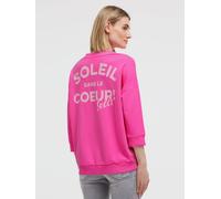 Sweater SOCCX, Damen, Gr. M, vivid pink, Sweatware, Material: 100% Baumwolle, bedruckt, oversize normal, V-Ausschnitt, eingesetzt Rippbündchen, Sweatshirts Sweater, mit überschnittener Schulter (26945