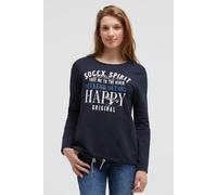 Sweater SOCCX, Damen, Gr. S, blau, Sweatware, Material: 100% Baumwolle, bedruckt, regular fit normal, Rundhals, eingesetzt gerader Abschluss, Sweatshirts Sweater, mit Bindeband im Saum (81428611-S) bl