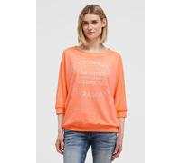 Sweater SOCCX, Damen, Gr. S, orange (electric orange), Sweatware, Material: 50% Baumwolle, 50% Polyester, Glitzermuster, bedruckt, regular fit normal, Rundhals, Fledermausärmel Rippbündchen, Sweatshir