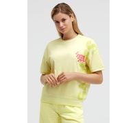 Sweater SOCCX, Damen, Gr. XL, gelb (vivid lemon), Sweatware, Material: Grundmaterial: 100% Polyester, Ausbrenner: 100% Baumwolle, bedruckt, regular fit normal, Rundhals, eingesetzt Rippbündchen, Sweat