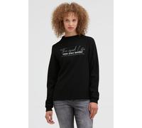 Sweater SOCCX, Damen, Gr. XL, schwarz, Material: 68% Polyester, 29% Viskose, 3% Elasthan, bedruckt, regular fit, Rundhals, eingesetzt Bündchen, Sweatshirts, mit Stehkragen (33201565-XL) schwarz