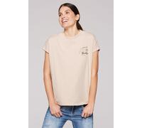 Sweater SOCCX, Damen, Gr. XL/XXL, beige (milky beige), Material: 100% Baumwolle, bestickt, relaxed fit, Rundhals, eingesetzt gerader Abschluss, Sweatshirts Sweater, mit überschnittenen Schultern (4562