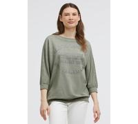 Sweater SOCCX, Damen, Gr. XS, grün (faded olive), Sweatware, Material: 50% Baumwolle, 50% Polyester, Glitzermuster, bedruckt, regular fit normal, Rundhals, Fledermausärmel Rippbündchen, Sweatshirts Sw