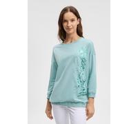 Sweater SOCCX, Damen, Gr. XS, misty mint, Sweatware, Material: 79% Baumwolle, 16% Polyester, 5% Elasthan, Glitzermuster, bedruckt, regular fit normal, Rundhals, eingesetzt Rippbündchen, Sweatshirts Sw