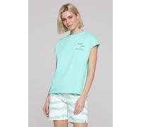 Sweater SOCCX, Damen, Gr. XS/S, blau (aqua splash), Sweatware, Material: 100% Baumwolle, bestickt, relaxed fit normal, Rundhals, eingesetzt gerader Abschluss, Sweatshirts Sweater, mit überschnittenen