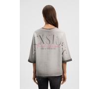 Sweater SOCCX, Damen, Gr. XS/S, fresh grau, Sweatware, Material: 100% Baumwolle, bedruckt, gerade normal, Rundhals, eingesetzt, Sweatshirts Sweater, mit Rollkanten am Ausschnitt und Saum (14223405-XS)