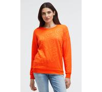Sweater SOCCX, Damen, Gr. XXL, orange, Sweatware, Material: Grundmaterial: 100% Polyester, Ausbrenner: 100% Baumwolle, Glitzermuster, bedruckt, regular fit normal, Rundhals, eingesetzt Rippbündchen, S