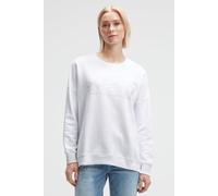 SOCCX Damen Sweatshirt mit Glitter Rubber Print Opticwhite, XXL