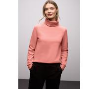 Sweater STREET ONE, Damen, Gr. 36, light apricot, Sweatware, Obermaterial: 85% Baumwolle, 15% Polyester, unifarben, normal hüftbedeckend, Rundhals, Bündchen, Sweatshirts Sweater, mit Stehkragen (12288