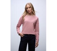 Street One Langarmshirt mit Ripp-Detail, Rundhals, powder pink meliert Gr. 46