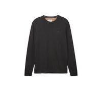 Sweater TOM TAILOR "Strickpullover Basic Crewneck Knit 1er Pack", Herren, Gr. L, schwarz (dunkelgraumelange), Sweatshirts Sweater (13783659-L) dunkelgraumelange