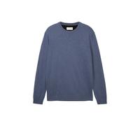 Sweater TOM TAILOR "Strickpullover Basic Crewneck Knit 1er Pack", Herren, Gr. XL, blau (blaumelange), Sweatshirts Sweater (75332268-XL) blaumelange