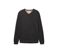 Sweater TOM TAILOR "Strickpullover Basic Crewneck Knit 1er Pack", Herren, Gr. XL, schwarz (dunkelgraumelange), Sweatshirts Sweater (36347730-XL) dunkelgraumelange