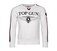 Sweater TOP GUN "Streak TG20191013", Herren, Gr. 50M, weiß, Obermaterial: 100% Baumwolle, Sweatshirts Sweater (97099863-M) weiß