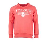 Sweater TOP GUN "TG20192014", Herren, Gr. 56XXL, rot (coral), Obermaterial: 65% Baumwolle, 35% Polyester, Sweatshirts Sweater (45370307-XXL) coral