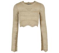 Urban Classics Ladies Cropped Crochet Knit Sweater in Gr. XL in Khaki