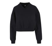 Urban Classics Ladies Cropped V-Neck Frauen Sweatshirt schwarz S