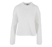 Sweater URBAN CLASSICS "Urban Classics Damen Ladies Feather Mock Neck Sweater", Damen, Gr. 5XL, weiß, 51% Polyacryl, 49% Polyimid, unifarben, Rundhals, Sweatshirts Sweater (85866209-5XL) weiß