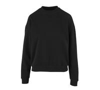 Sweater URBAN CLASSICS "Urban Classics Damen Ladies Oversized Light Terry Crewneck", Damen, Gr. XS, schwarz, 70% Baumwolle, 30% Polyester, unifarben, Rundhals, Sweatshirts Sweater (92384129-XS) schwar