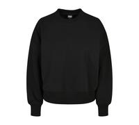 Sweater URBAN CLASSICS "Urban Classics Damen Ladies Oversized Rainbow Crewneck", Damen, Gr. XS, schwarz, 65% Baumwolle, 35% Polyester, Rundhals, Sweatshirts Sweater (75248322-XS) schwarz