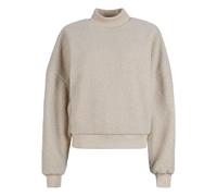 Sweater URBAN CLASSICS "Urban Classics Damen Ladies Sherpa Crewneck", Damen, Gr. XS, wetsand, 100% Polyester, unifarben, Sweatshirts Sweater (21936929-XS) wetsand