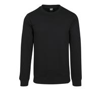 Sweater URBAN CLASSICS "Urban Classics Herren Basic Terry Crew", Herren, Gr. 5XL, schwarz, 65% Baumwolle, 35% Polyester, unifarben, Rundhals, Sweatshirts Sweater (74444653-5XL) schwarz
