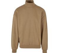Sweater URBAN CLASSICS "Urban Classics Herren High Rib Neck Crew", Herren, Gr. 3XL, warmsand, 80% Baumwolle, 20% Polyester, unifarben, Sweatshirts Sweater (37834625-XXXL) warmsand