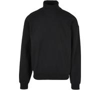 Sweater URBAN CLASSICS "Urban Classics Herren High Rib Neck Crew", Herren, Gr. 5XL, schwarz, 80% Baumwolle, 20% Polyester, unifarben, Sweatshirts Sweater (40703119-5XL) schwarz