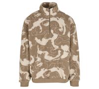 Sweater URBAN CLASSICS "Urban Classics Oversized Pattern Teddy Troyer", Herren, Gr. 5XL, sandswirl, 100% Polyester, unifarben, Sweatshirts Sweater (73272830-5XL)