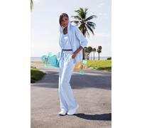 Sweater VIVANCE, Damen, Gr. 32/34, blau (hellblau), Frottee, Obermaterial: 63% Baumwolle, 37% Polyester. Kapuzenfutter: 52% Baumwolle, 48% Polyester, unifarben, Basic lang, Rundhals, angesetztes Bündc