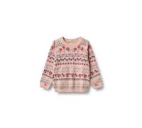 Sweater WHEAT "WHEAT Jacquard Pullover Mikmak", Mädchen, Gr. 128, dim rose, 100% Baumwolle, Rundhals, Sweatshirts Sweater (70915636-128) dim rose